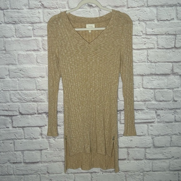 Anthropologie Deletta Ribbed V-Neck High Low Knit Tunic - Picture 6 of 15